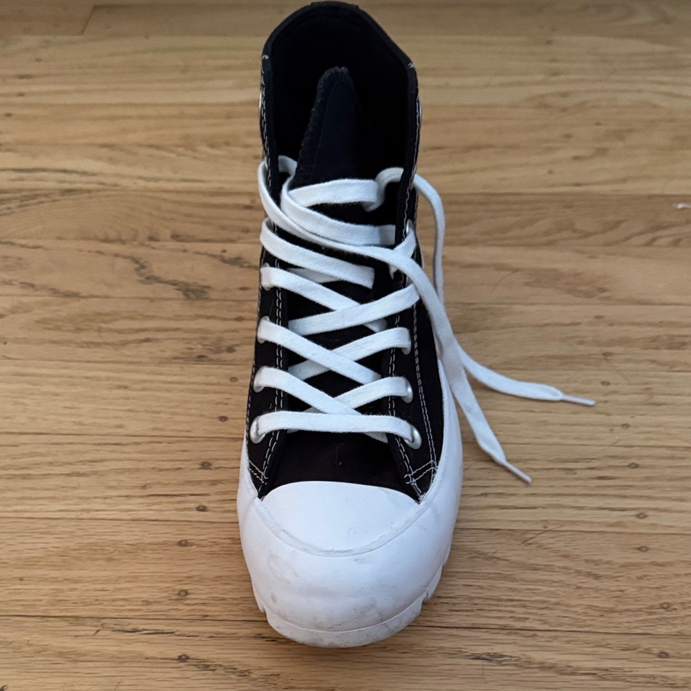 Converse Women's Black and White High-Top Sneakers - Picture 2 of 5